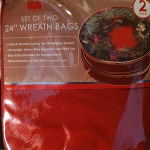 Red Wreath Storage Bags - Set of Two